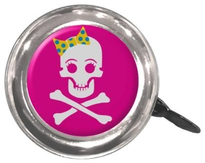 BELL - Girly Skull, Steel, 55mm Diameter, Fits All Standard Handlebars, Clean Motion Swell Bell