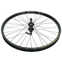 WHEEL  24"  DM-24 Alex D/W Alloy Rim, Screw On Multi Speed Q/R Hub, Mach 1 Spokes, REAR.  BLACK with SILVER Spokes   (Matching Front 94276)