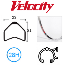 RIM 700c x 23mm - VELOCITY MAJOR TOM (Tubular) - 28H - (622 x 23) - Presta Valve - Rim Brake - D/W - HAND POLISHED - MSW - TUBULAR RIM