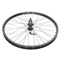 Wheel 24" DM-24 Alex D/w Black alloy rim , Black Sealed Bearing 8/10 Speed Cassette Q/r Black Hub , Silver Mach 1 spokes , REAR . (match 95641)