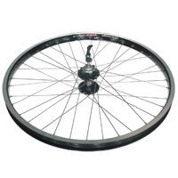 Wheel 24" Alex  DM-24 D/w Eyeleted Black Alloy rim W/msw , Novatec Disc 6 Bolt Sealed Q/r  Black Hub , Mach 1 Spokes . FRONT (match 94772)