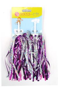 STREAMERS Laser Finish with Beads, BIKES UP!, SILVER & PURPLE