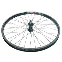 Wheel 24" Alex DM-24 D/w Eyeleted D/w Black Rim , Novatec Sealed Front Black 3/8" Axle Hub , Silver Mach 1 Spokes