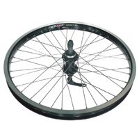 Wheel 20 X 1.75  DM-24 D/W EYELETED ALLOY RIM W/MSW , BLACK ALLOY MULTISPEED Q/R JOYTECH HUB , MACH 1 SPOKES .