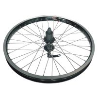 WHEEL  20"  Alex D/W DM-24 Alloy Rim, Joytech 8/10 Speed Cassette Q/R Hub, Mach 1 Spokes.  BLACK with SILVER Spokes