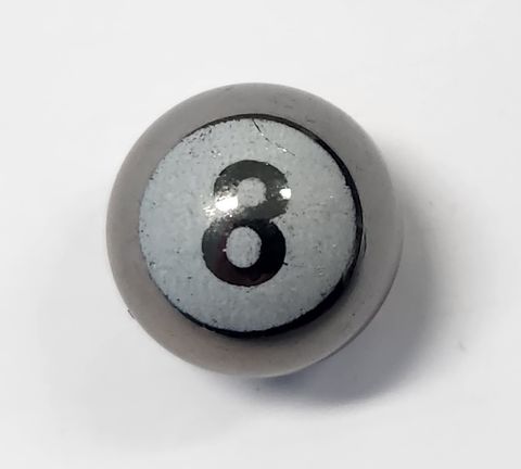 `A NEW ITEM - Valve Cap, Grey 8 ball, alloy anodised, A/V (Sold Individually)