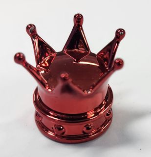 Valve Cap RED Crown, A/V (Sold Individually)