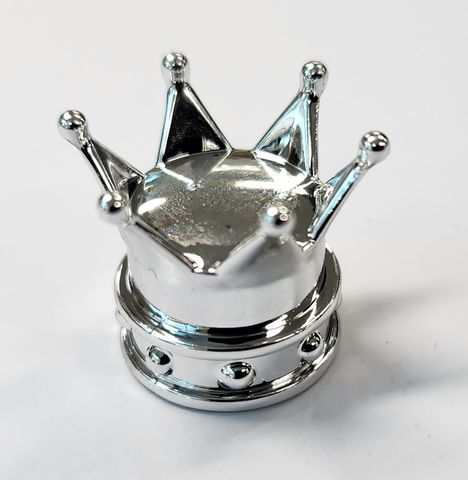 Valve Cap SILVER Crown, A/V (Sold Individually)