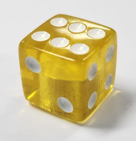 `A NEW ITEM - Valve Cap YELLOW Dice, A/V (Sold Individually)