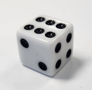 Valve Cap WHITE Dice, A/V (Sold Individually)