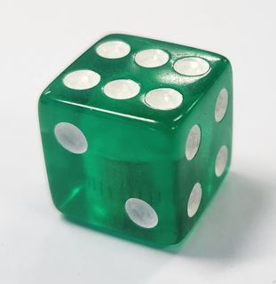 `A NEW ITEM - Valve Cap GREEN Dice, A/V (Sold Individually)