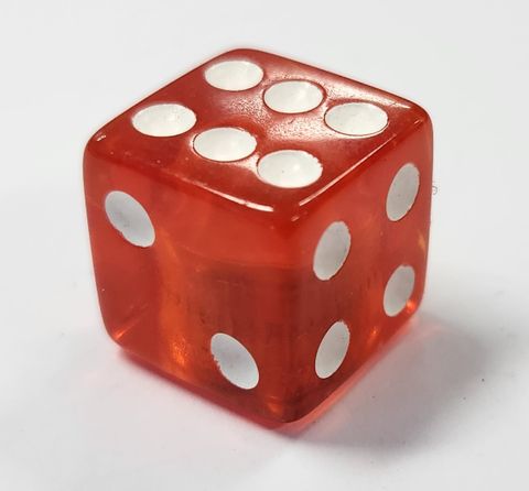 `A NEW ITEM - Valve Cap TRANS RED Dice, A/V (Sold Individually)