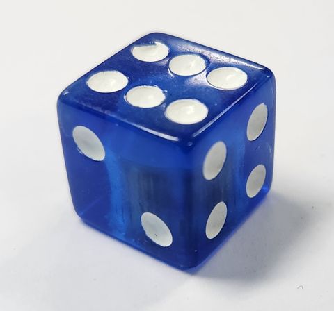 `A NEW ITEM - Valve Cap BLUE Dice, A/V (Sold Individually)