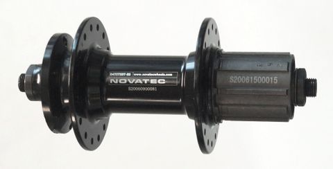 REAR HUB - Novatec 8/10 Speed Cassette, 32H, 10mm x 141mm Q/R BOOST SPEC, Sealed Bearings, 6 Bolt Disc, Alloy Axle & Freehub Black Hub