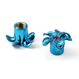 `A NEW ITEM - Valve Cap - FLOWER BLUE for A/V  (Sold Individually)