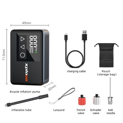 MINI ELECTRIC PUMP - XPLOVA MP1 - A/V & F/V, w/air hose, ball neddle, storage bag, USB type C cable, MAX: 120 PSI.