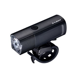 `A NEW ITEM - FRONT LIGHT - 5 Function, 800 Lumen, 1 White LED, black, w/bracket, USB cable rechargable, Li-battery included, w/D.Light logo