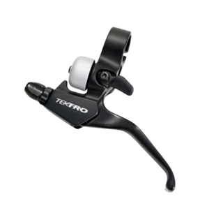 A NEW ITEM - BRAKE LEVER - Tektro V-Brake Lever, Integrated Bell, 2 Finger Type (Left Hand Only) (CL-525RS) - All black