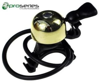 Bell, Flick type, Mini size, BRASS top, 23mm, With 2 x "o" rings for bar size 19.2 -31.8mm, Display card