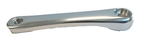 155mm - Left Diamond Taper Crank Arm - 23mm Offset, Polished Silver, Alloy