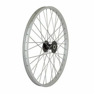 Gomier Rear wheel 24 'DM-18 D/w Silver rim, Black Gomier Sealed Bearing Hub  REAR SILVER Spokes