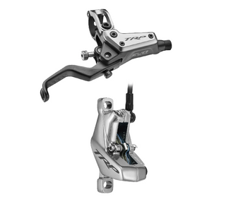 A NEW ITEM - TRP DHR EVO PRO FRONT, Disc brake set, front, for right hand, alloy, hydraulic 4-piston. SILVER/GREY -  (Uses 2.3mm Rotor Only - Rotor not included)