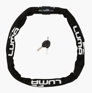 LUMA LOCK - Alpha 6 Plus Chain, 6mm Thick by 950mm Long with Key Lock, Black with White Writing, LUMA No1 lock brand in Spain