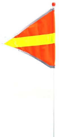 SAFETY FLAG  2 Pieces, 60"/1.5m Length, Hi-Vis Fluro Strip and Reflective Trimming  ORANGE/YELLOW