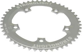 CHAINRING - TRACK "STRONGLIGHT", 46T, 7075 CNC SILVER - 130mm BCD, 5 Hole for TRACK 1/2" x 1/8"
