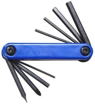 Tool set folding type Blue, 8 Functions, 2/2.5/3/4/5/6/+/-  Made in Taiwan