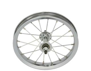 `A NEW ITEM - WHEEL  12 Front Silver, S/W Alloy Rim, Steel hub, 85mm axle