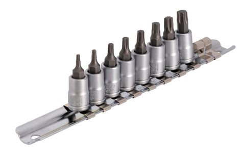 Unior Torx driver socket set with TX profile 1/4" on rail (8, 10, 15, 20, 25, 27, 30, 40) 629696  Professional Bicycle Tool, quality guaranteed