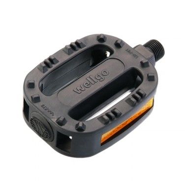 PEDAL - 1/2" Boron Axle, One Piece PP Body, for 12" bikes, 80 x 55mm, Wellgo Card, Black