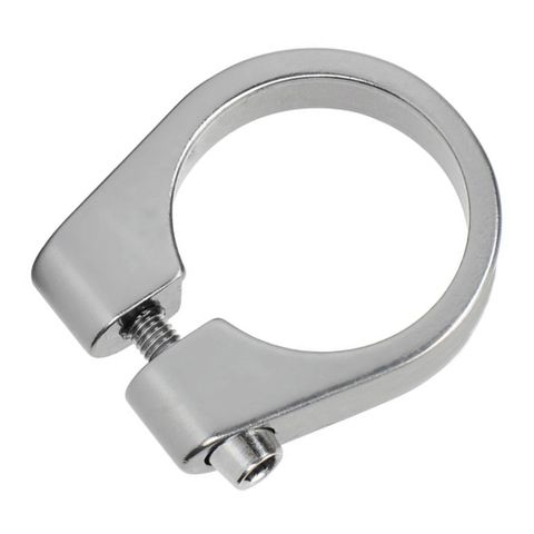 Seat clamp, bolt type, 38.6mm, alloy, silver