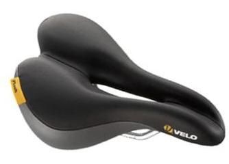 Saddle, VELO PLUSH, for Inclined riding, Ladies specific w/ Cut out, 371g, 252mm x 174mm