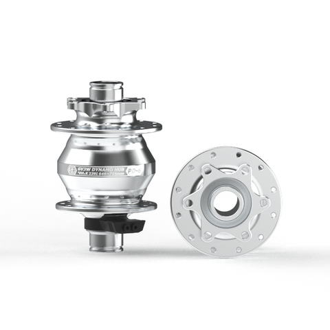 DYNAMO FRONT HUB  Shutter Precision, PD-6-110. 15mm Thru Axle BOOST (110mm OLD) 32H, 6 Bolt Disc, 6V 3W Output, SILVER