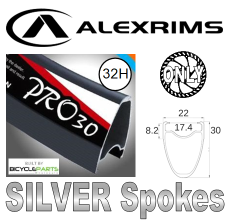 WHEEL - 700C Alex PRO30 32H W/j Black Rim,  FRONT Q/R (100mm OLD) Centerlock Disc Sealed Novatec Black Hub,  Mach 1 SILVER Spokes