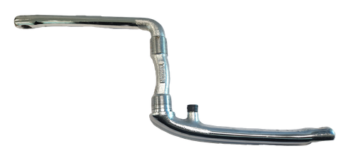 165mm - One Piece Crank With Pivot - Chrome Plated Steel, Silver