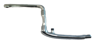 165mm - One Piece Crank With Pivot - Chrome Plated Steel, Silver