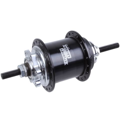 Sturmey Archer 3sp hub, Disc, RS-RK3 , 36Hole , Black . 135mm (Includes 18T cog, Twist Grip shifter & kit)