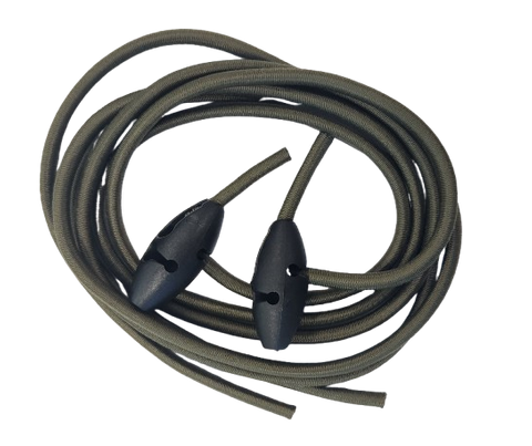 Bungee cord set, strape 5 x 100cm x 2pcs, nylon cord lock x 2pcs for adjust length, black