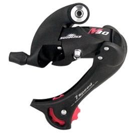 7/8 Speed Rear Derailleur, Long Cage - 13T-30T Cassette, Without Bracket, MTB, Black, Sunrace