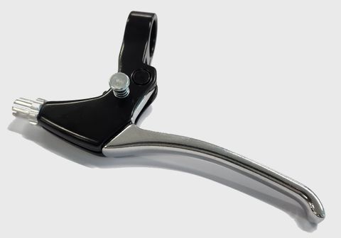BRAKE LEVER - LEFT hand ONLY Alloy V-Brake Lever, With Lock Device, BLACK/SILVER
