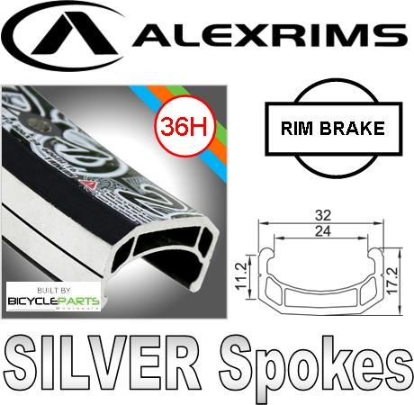 WHEEL - 26" Alex DM-24 36H Black Rim,  FRONT Q/R  (100mm OLD) Loose Ball Joytech Black Hub,  Mach 1 SILVER Spokes