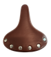 268 x 221mm Comfort Saddle, Cruiser - Vinyl Top, Chrome Plated Coils, Brown With Rivets, Velo Endzone VL8114