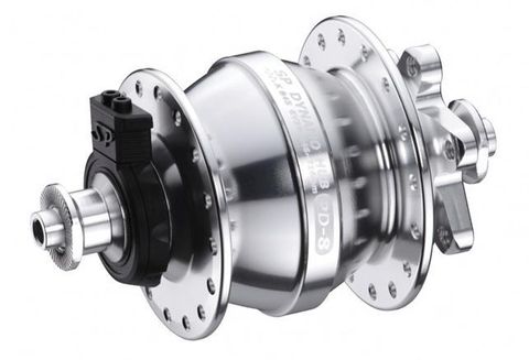 DYNAMO HUB  Shutter Precision, PD-8. 6V 3W Output, Front,  32H, 6 Bolt Disc, Standard QR,  SILVER