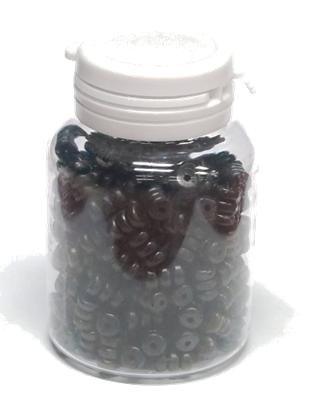 O RING/DONUT - For 1.2mm Gear Cable, BLACK (Bottle of 200)