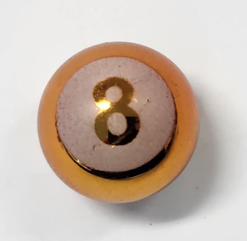 A/V Cap - 8 Ball, Orange, Alloy Anodised, Sold Individually