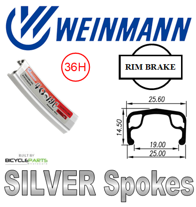 WHEEL - 700C Weinmann 4019C 36H P/j Silver Rim,  SCREW-ON MULTI Nutted (126mm OLD) Loose Ball Joytech Alloy Silver Hub,  Mach 1 SILVER Spokes