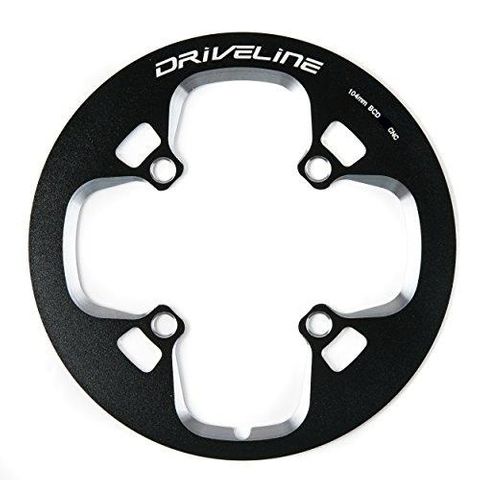 ChainGUARD, 46T x 104 BCD, high quality, alloy 6061 CNC, w/bolts, black.